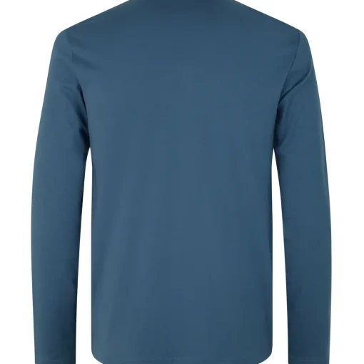 ID Interlock herre langærmet t-shirt indigo str. 2XL