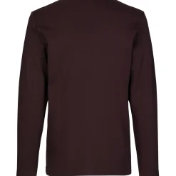 ID Interlock herre langærmet t-shirt mørk bordeaux str. XL