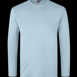 ID Interlock langærmet t-shirt lysblå str. 2XL
