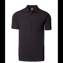 ID klassisk herre poloshirt sort str. M