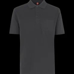 ID klassisk herre poloshirt koks grå str. L