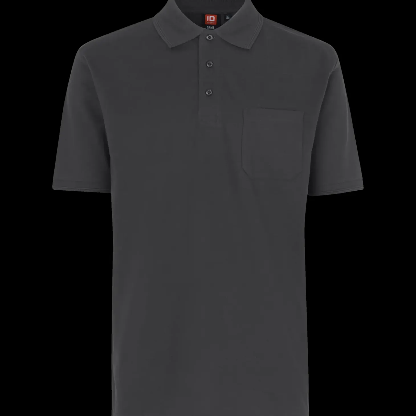 ID klassisk herre poloshirt koks grå str. L