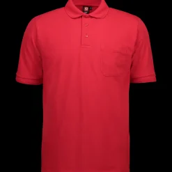 ID klassisk herre poloshirt rød str. XL