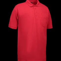ID klassisk herre poloshirt rød str. XL