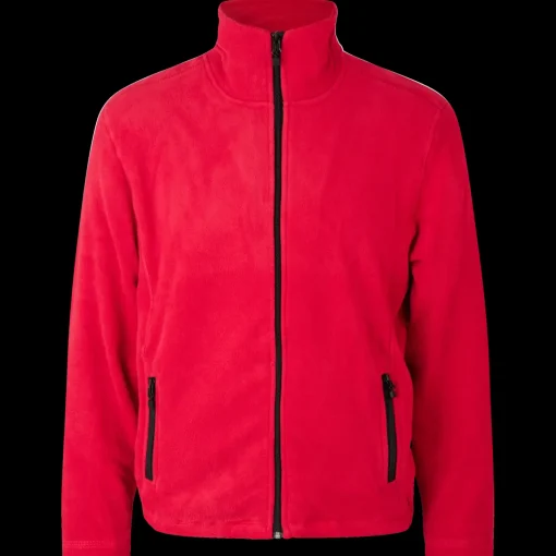 ID mikrofleece cardigan rød str. XL