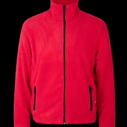 ID mikrofleece cardigan rød str. XL