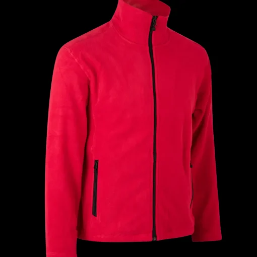 ID mikrofleece cardigan rød str. XL
