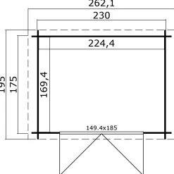 Ingo redskabsrum med dobbeltdør 3,8 m²