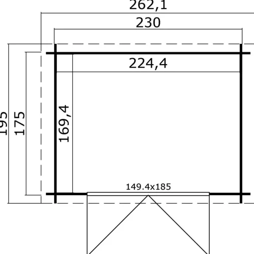 Ingo redskabsrum med dobbeltdør 3,8 m²