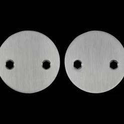 Jasa blindskilt Ø52 mm 2 mm massiv rustfri stål sæt á 2 stk