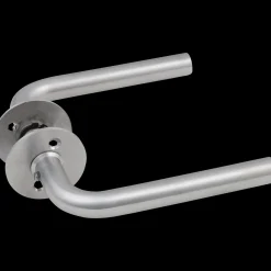 Jasa dørgreb L-form 16 mm m/massiv roset rustfrit stål