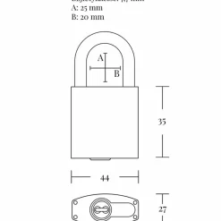 Jasafe hængelås 40 mm marine m/plast cover