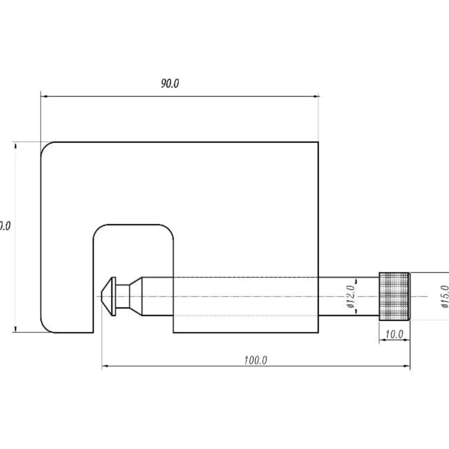 Jasafe hængelås til container matkrom ekskl. låsecylinder