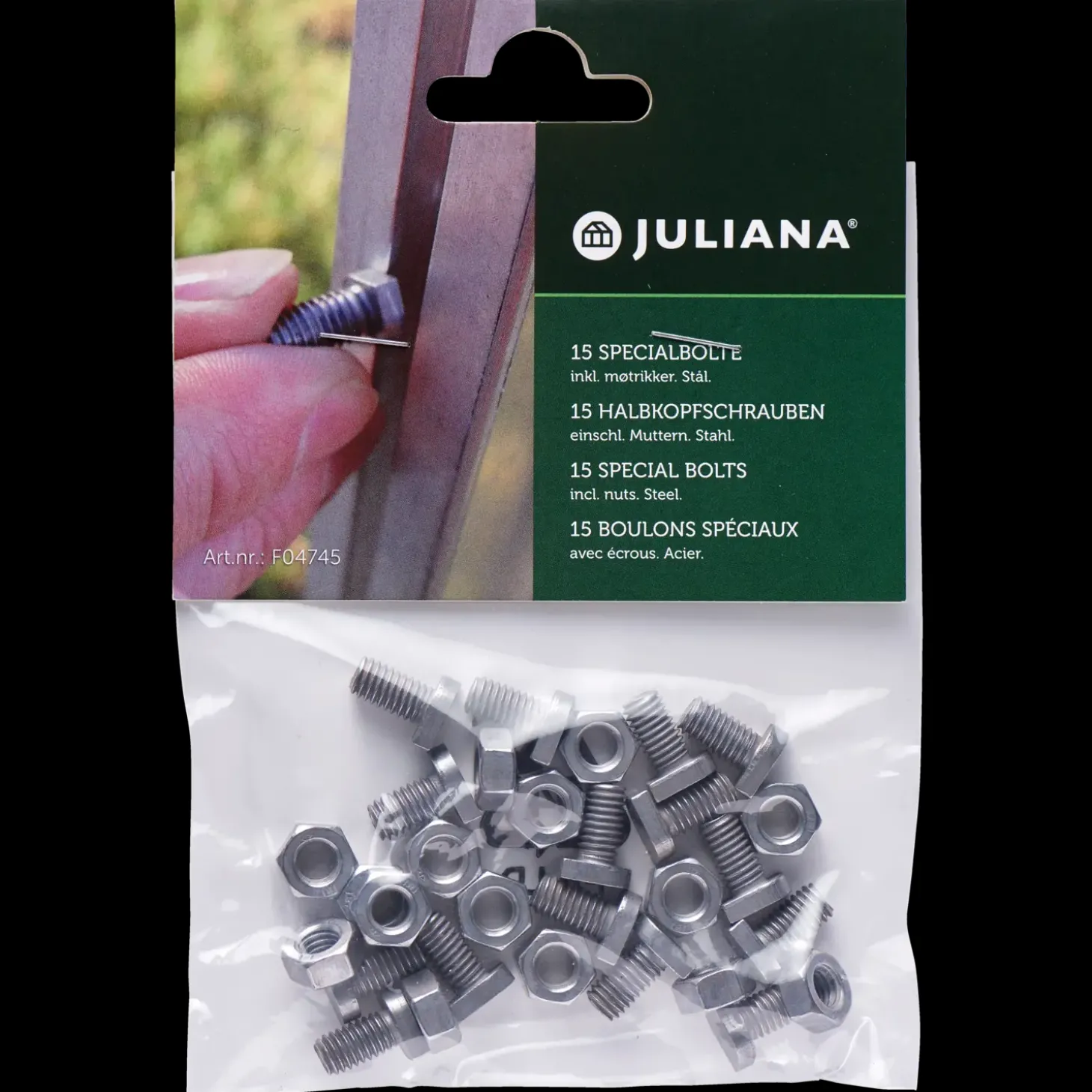 Juliana drivhusbolte 15 stk.