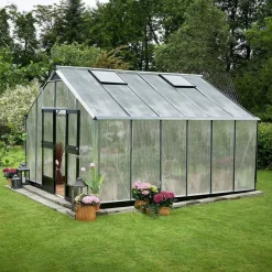 Juliana Gartner 16,2 m² drivhus alu/sort med 10mm polycarbonat