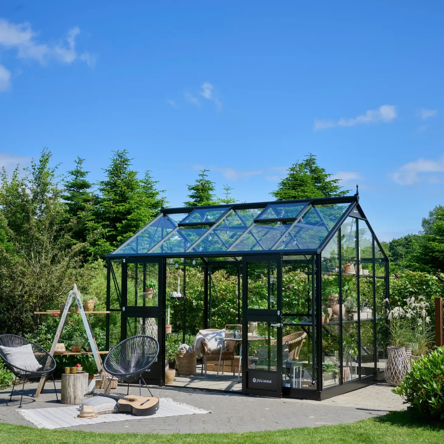 Juliana Jubii 60 10,9 m² sort 3 mm hærdet glas