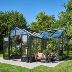 Juliana Orangeri 21,5 m² antracit/sort 3 mm hærdet glas