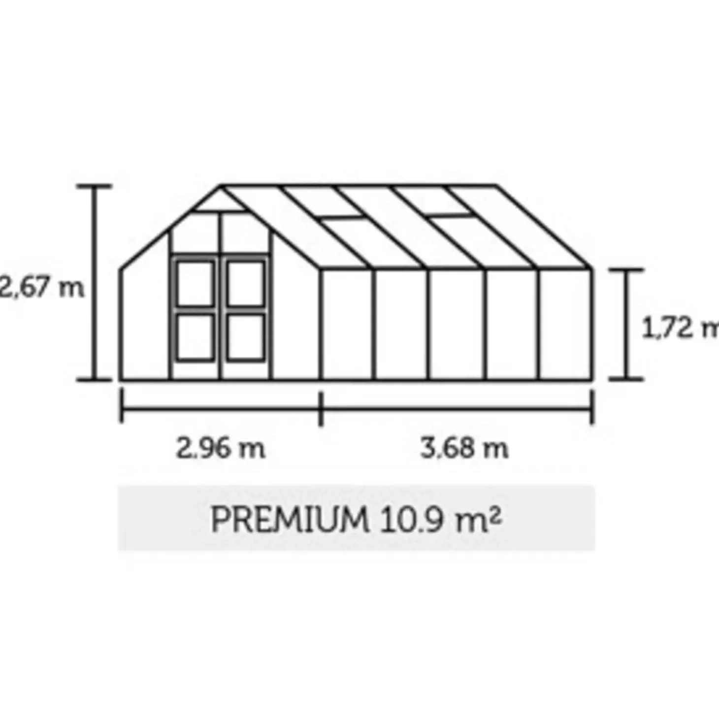 Juliana Premium drivhus antracit og sort med polycarbonat 10,9 m²