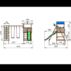 Jungle Gym Hut legetårn m/climbmodul