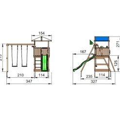 Jungle Gym Hut legetårn m/swingmodul