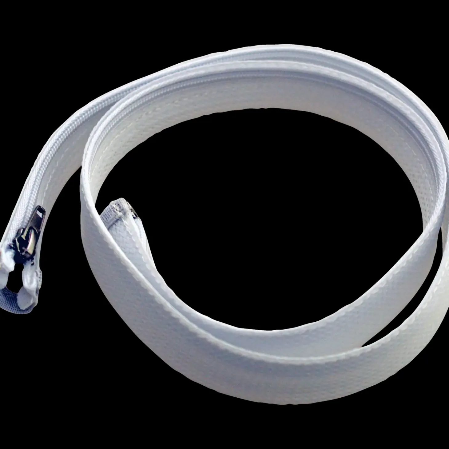 Kabelsok med lynlås flet hvid