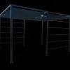 Kina pergola m/rulletag 298x240x398 cm sort