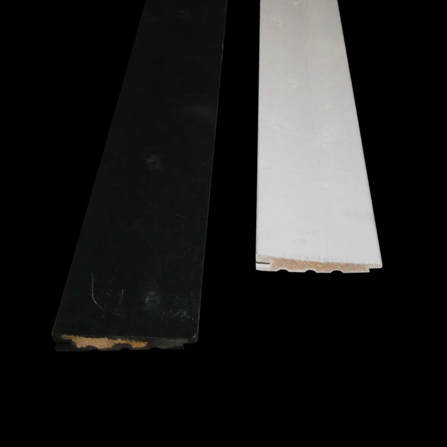 Klinkbekædning gran m/fer og not 25x150 mm (22x145) x 3,6M sortmalet