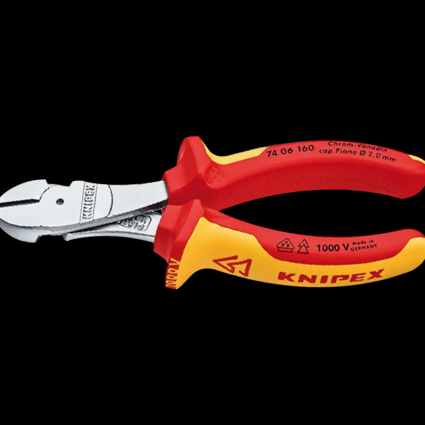 Knipex VDE 7406 kraft-skævbider isoleret greb 160 mm
