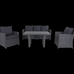 Langø sofasæt  m/hynder sort