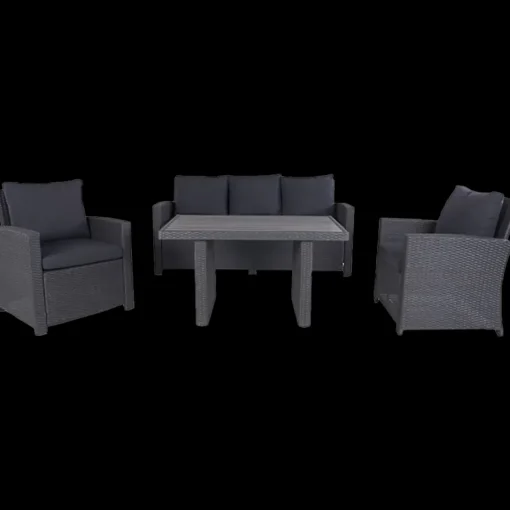 Langø sofasæt  m/hynder sort
