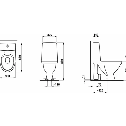 Laufen Kompas toilet m/åben S-lås hvid
