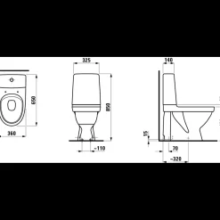 Laufen Kompas toilet m/skjult S-lås hvid