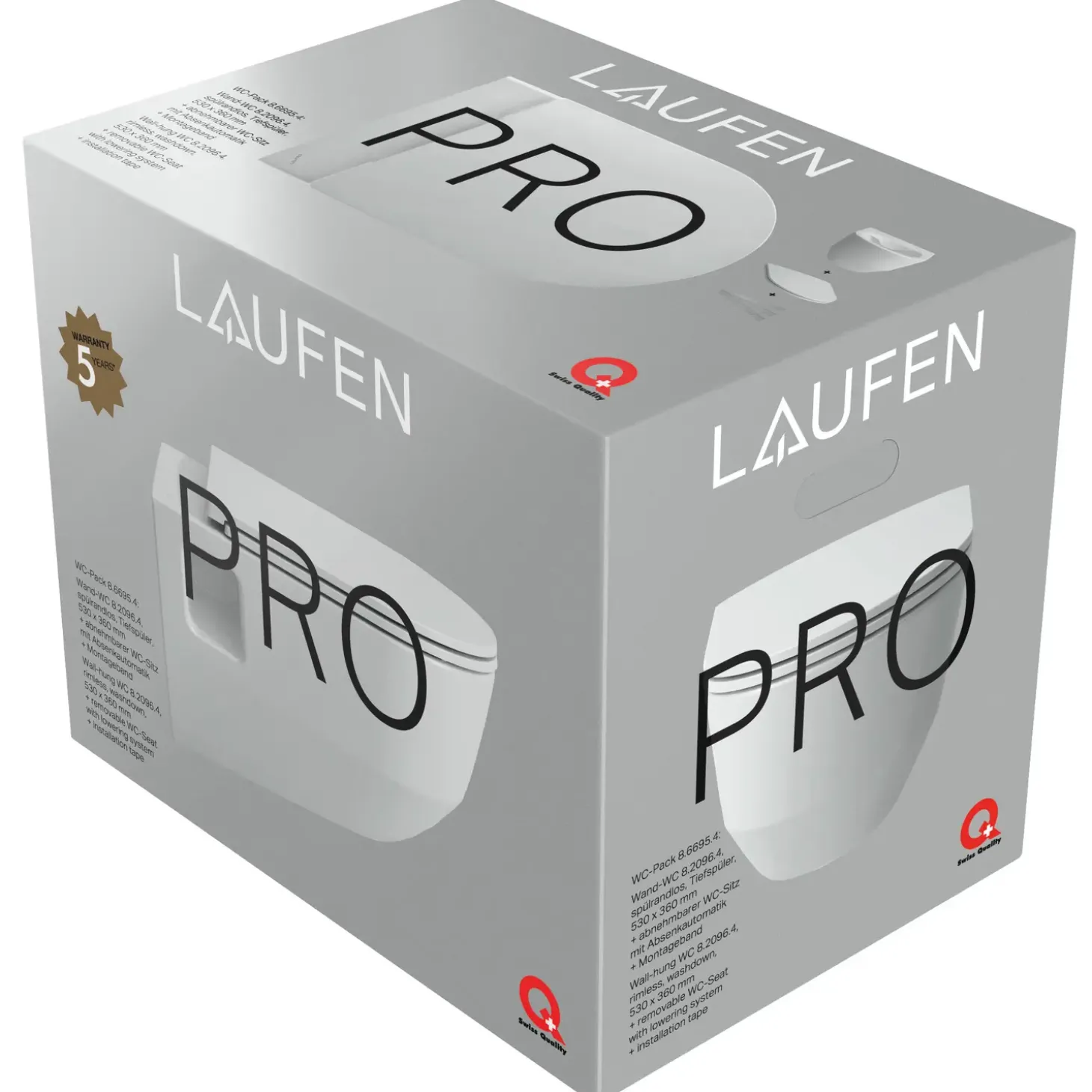 Laufen Pro væghængt toilet inkl. SoftClose toiletsæde hvid