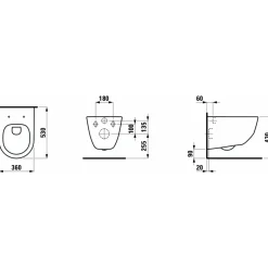Laufen Pro væghængt toilet inkl. SoftClose toiletsæde hvid