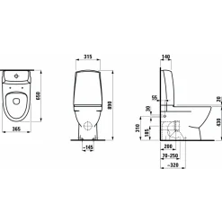 Laufen Pro-N toilet m/skjult P-lås hvid