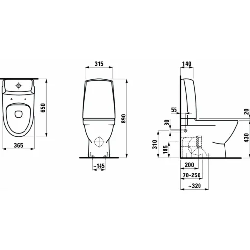 Laufen Pro-N toilet m/skjult P-lås hvid