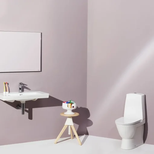 Laufen Pro-N toilet m/skjult P-lås hvid