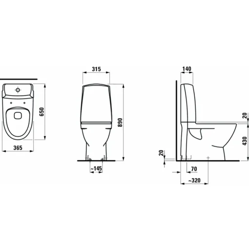 Laufen Pro-N toilet m/skjult S-lås hvid