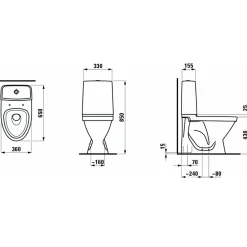 Laufen Rigo toilet m/skjult S-lås hvid