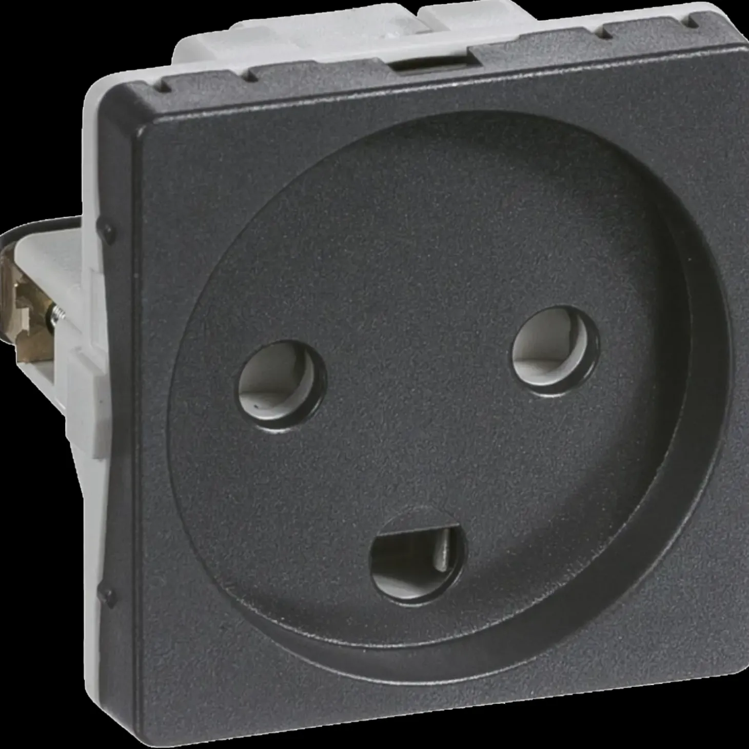 LK Fuga stikkontakt m/jord u/afbryder 1 modul koksgrå