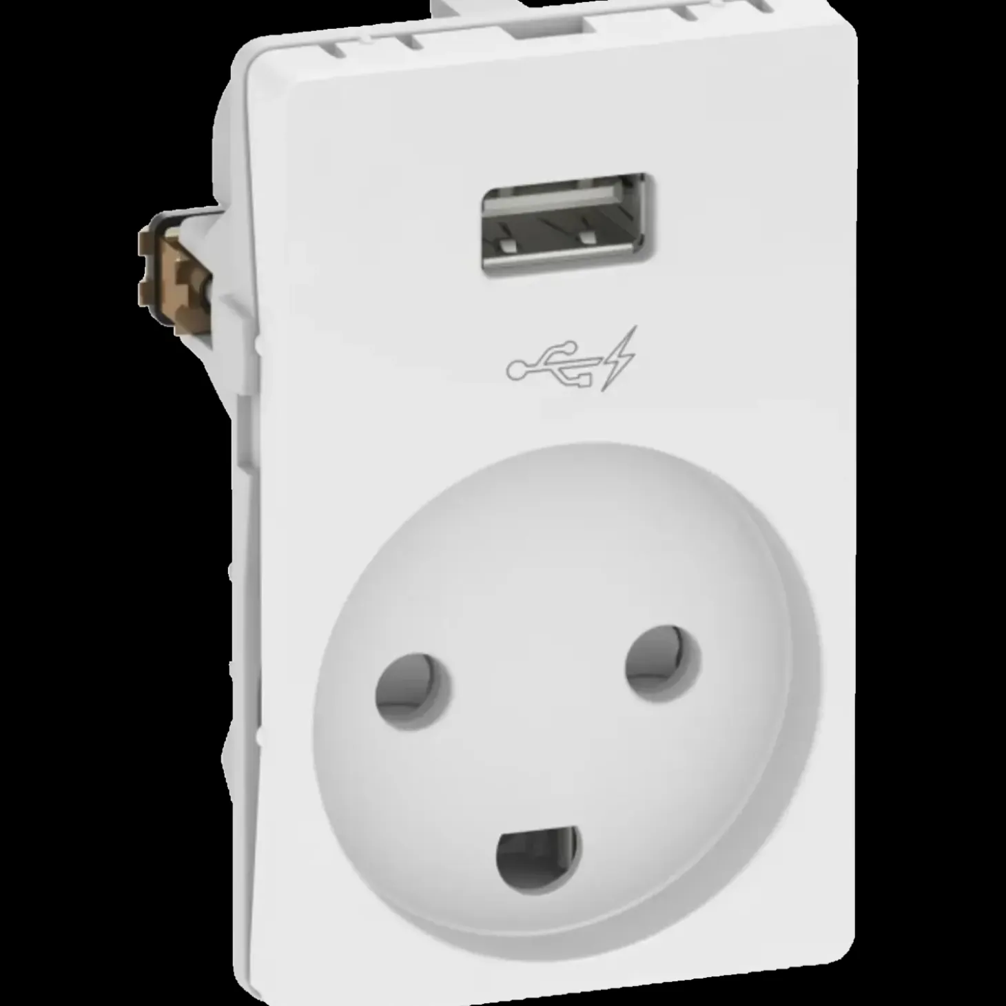 LK Fuga stikkontakt m/USB-lader hvid