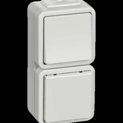 LK Opus 73 afbryder m/stikkontakt lysegrå