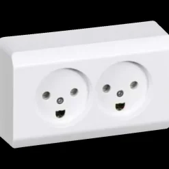 LK Opus66 udvendig stikkontakt m/jord dobbelt hvid