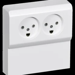 LK panelstikkontakt OPUS 66 udvendig dobbelt m/jord hvid