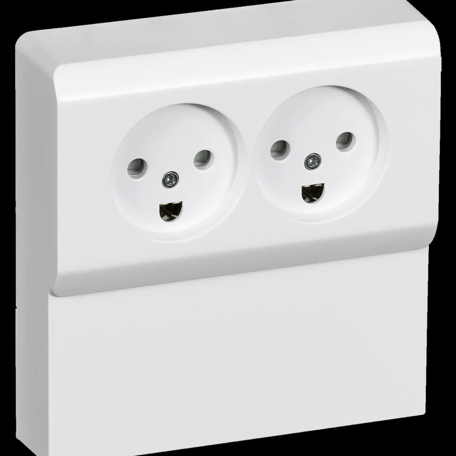 LK panelstikkontakt OPUS 66 udvendig dobbelt m/jord hvid