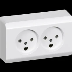 LK stikkontakt OPUS 66 udvendig dobbelt hvid