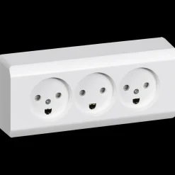 LK stikkontakt OPUS 66 udvendig triple hvid