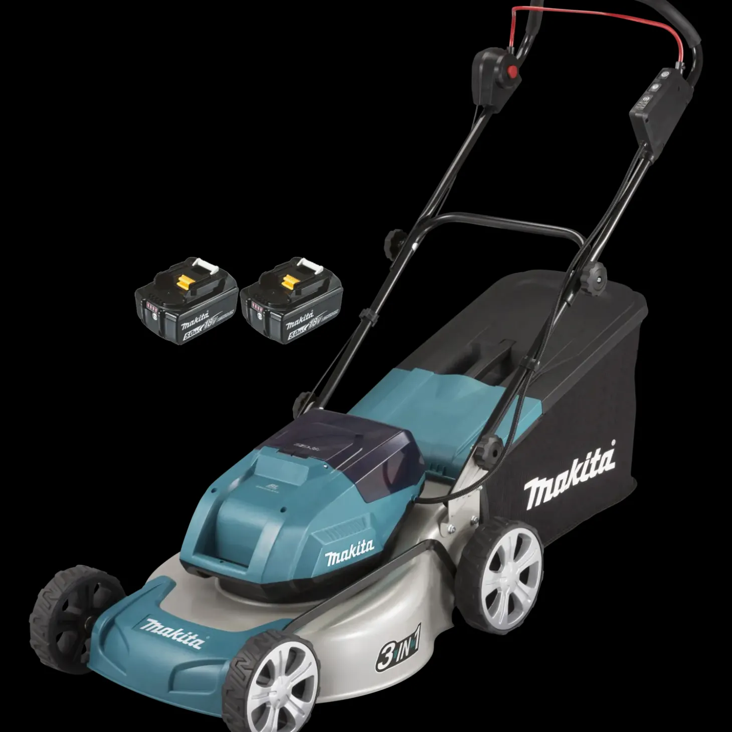 Makita DLM460PT2 2x18V LXT plæneklipper 2x5,0 Ah batteri og lader