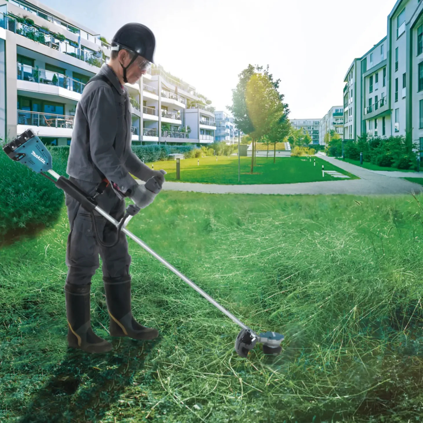 Makita DUR368LPT2 18V græstrimmer 2x5.0 Ah batteri og lader