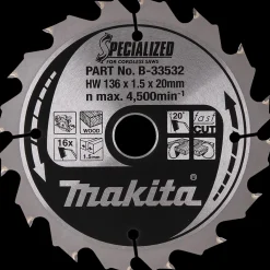 Makita rundsavklinge 16T 136x20 mm